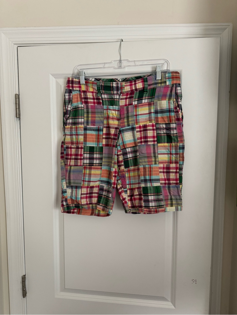 LL Bean madras shorts size 10